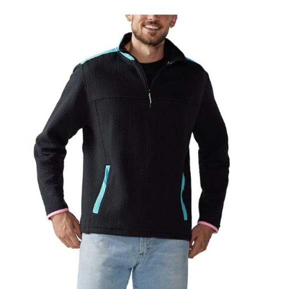 Chubbies Mens The Brightside Black Quilted Quarter Zip Pullover Size XXL NWT - Picture 1 of 8